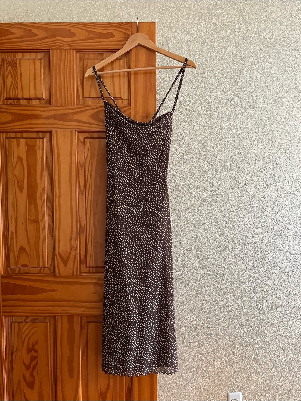 Brown Spotted Slip Dress - Elegant Women's Summer Dress